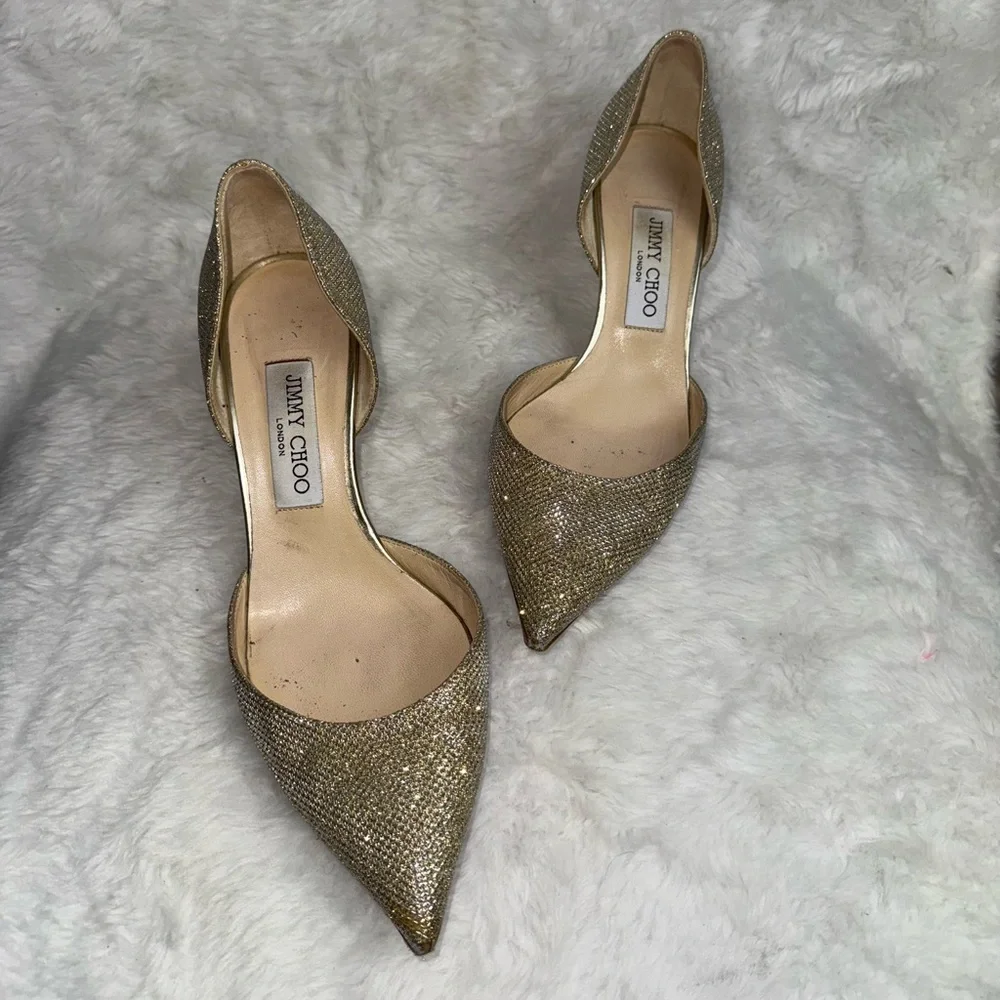 Jimmy Choo Addison 85mm gold goddess heels - Picture 2 of 11